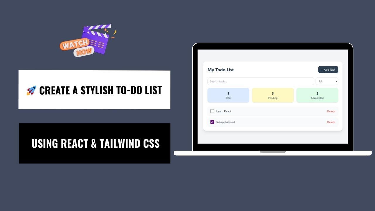 Todo List Project in React.js (Next.js) | Tailwind CSS & LocalStorage Todo List Project in React.js (Next.js) | Tailwind CSS & LocalStorage
